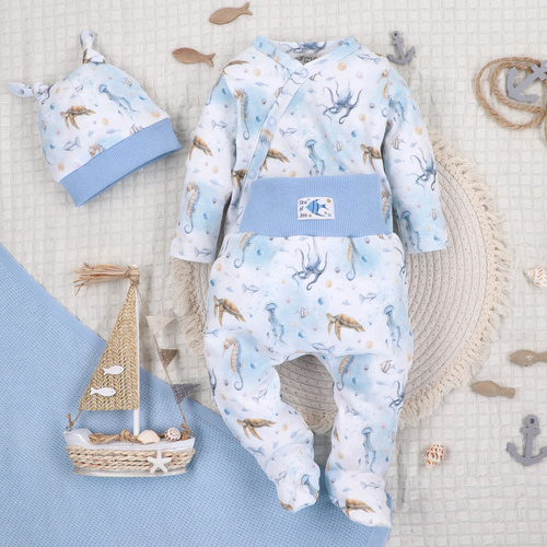 ABN-5441 Sea Of Joy Body kopertowe Nini niebieski - bawełna organiczna, dla niemowląt