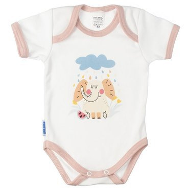 Słoń na deszczu Martex body niemowlęce krótki rękaw beżowy