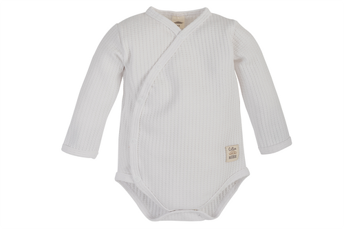  "Natural Waffel" Makoma Body dzidziuś z długim rękawem white