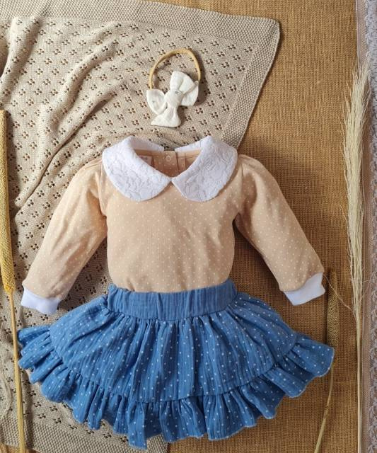 301K Sophie Kołnierzyk Body z długim rękawem Marija