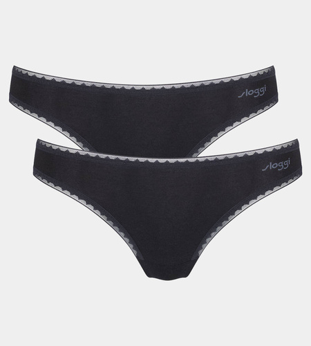 Figi Brazylijskie 2 pak Damskie Sloggi go - black