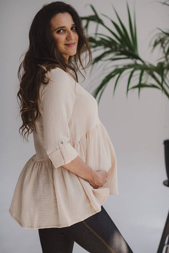 Mother Nature Milk&Love Tunika do karmienia piaskowa