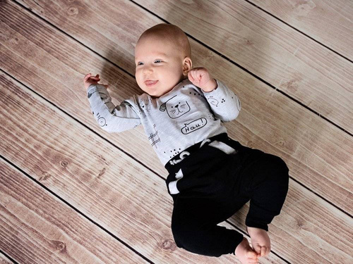 "BLACK" Makoma Spodnie niemowlęce dresowe czarny