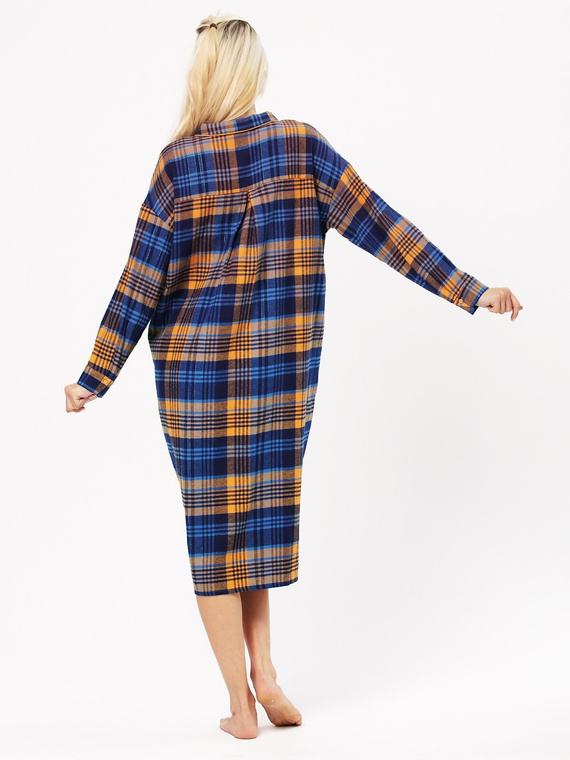 LND 482 Flanela Koszula damska Key -granatowy