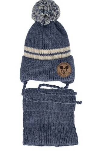 48-336 Komplet czapka+golf AJS niebieski