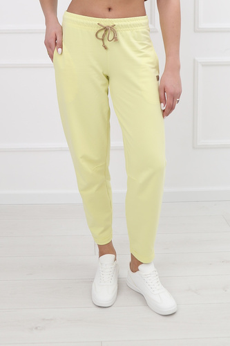 Spodnie dresowe Kaori Italian Fashion bawełna-żółty