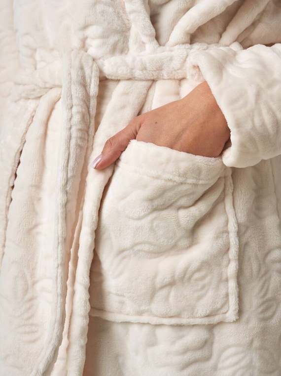 LGL 148 Długi Szlafrok Damski Key ecru