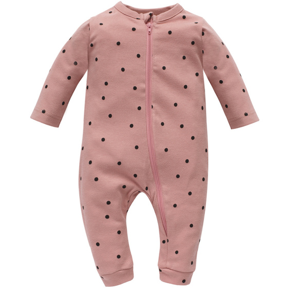 Tres Bien Pinokio Pajac niemowlęcy, bez stópek - róż groszki