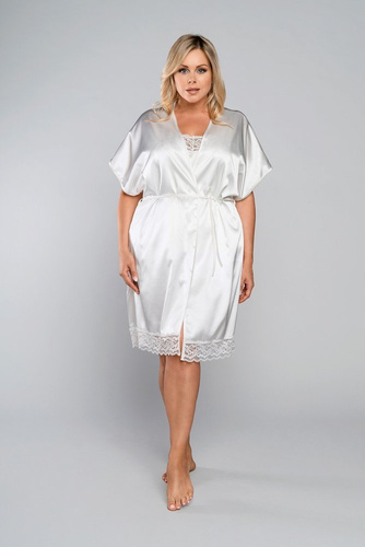 Dotyk Szlafrok krótki rękaw Italian Fashion - ecru