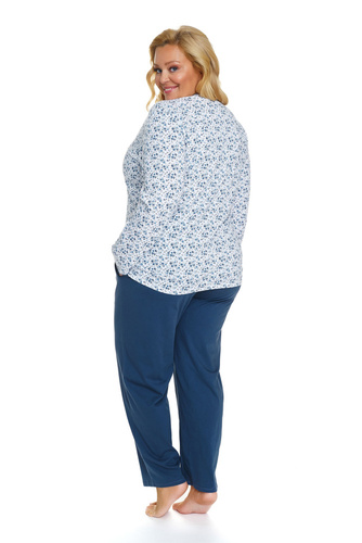 5282 Piżama Damska Plus Size Doctor Nap - navy bloom