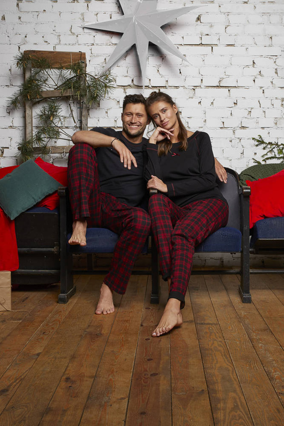 Ordesa Piżama Damska długi rękaw, długie spodnie Italian Fashion - czarny/druk