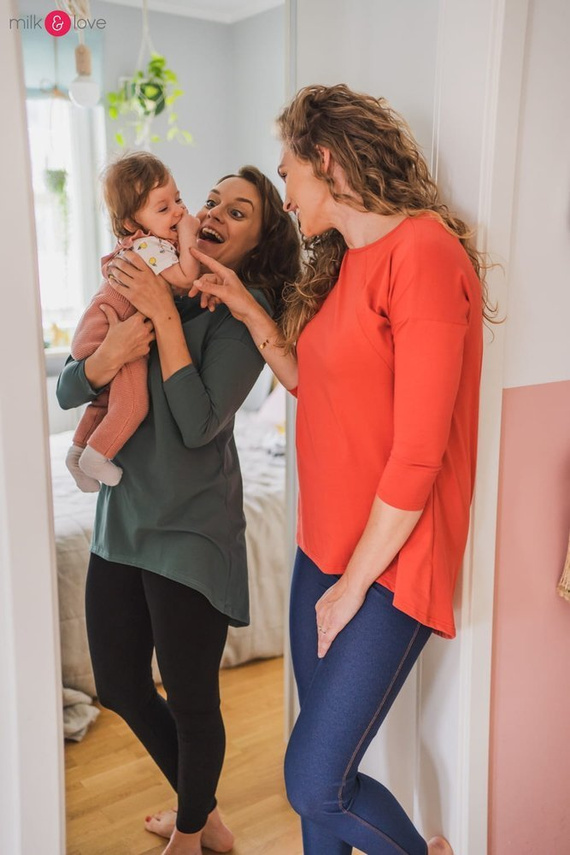 Bluzka ciążowa i do karmienia Mommy Milk&Love morska zieleń