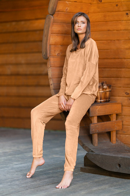 Juga Komplet Damski dł. rękaw, dł. spodnie Italian Fashion camel