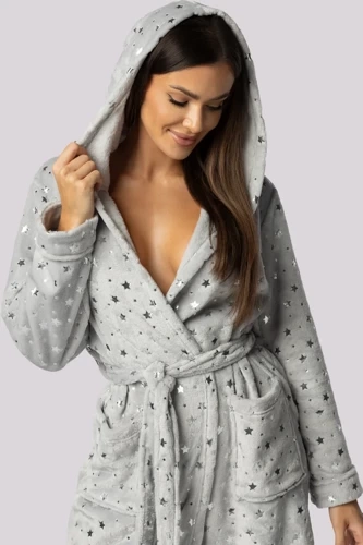 Star szlafrok damski Envie light grey