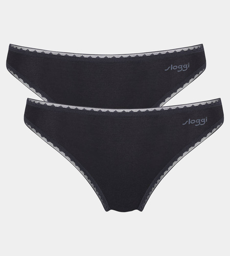 Figi tai 2 pak Damskie Sloggi go - black