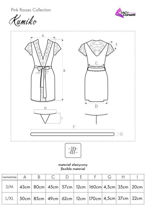 Kumiko LC 90428 Pink Rosses Collection Szlafrok damski LivCo Corsetti