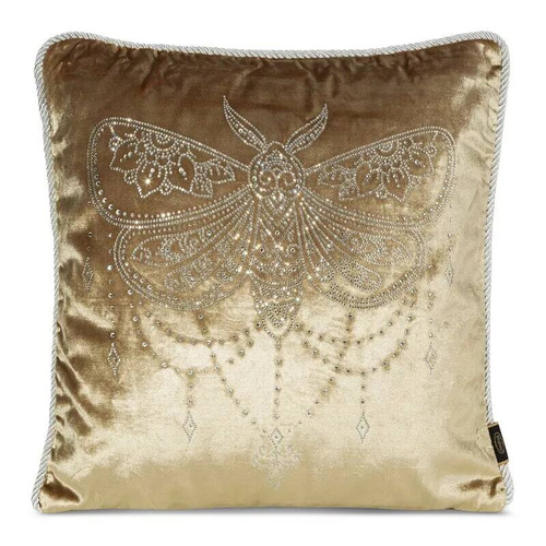 Royal 8 poszewka welurowa z kryształkami Eurofirany miodowy