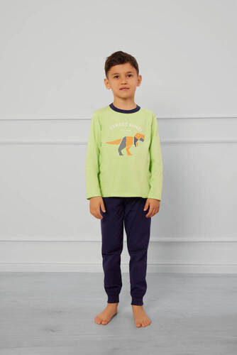 Rex Italian Fashion Piżama dla chłopca - limonka/granatowy