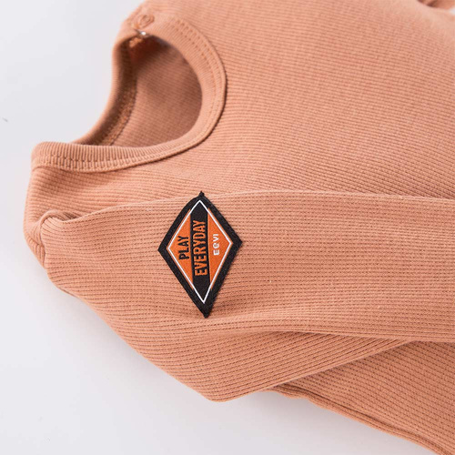 Jump Eevi Body z długim rękawem prążkowane - beżowy