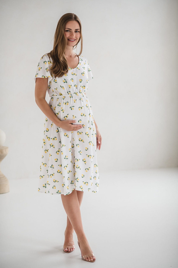 Lovely Dress Midi Milk&Love sukienka ciążowa i do karmienia granatowa w groszki