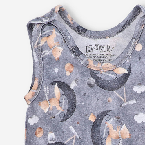 ABN-4626/LIS Space Tour Śpiochy z bawełny organicznej Nini niebieski