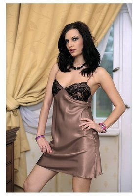 Agnes Halka satynowa koszulka damska DKaren - Jasny Brąz