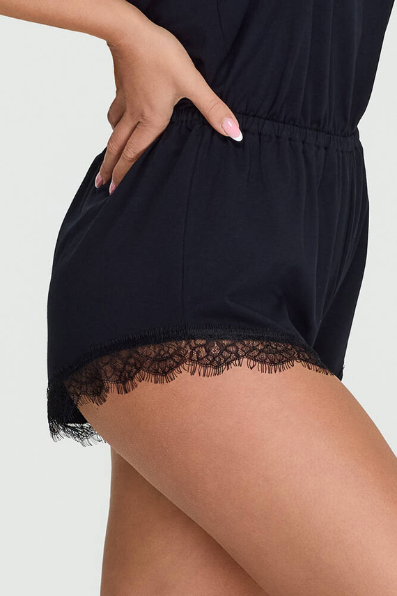 30 Kombinezon damski z koronką Bonamera czarny