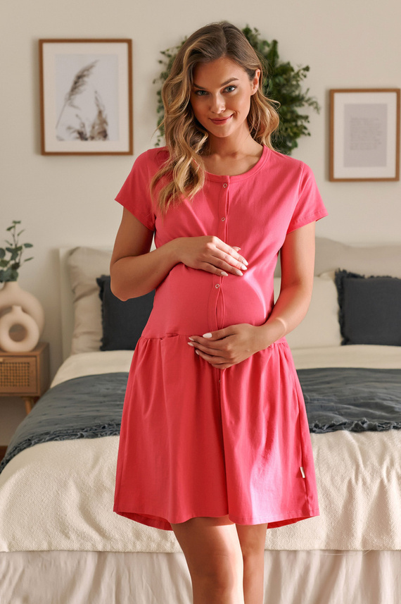 9445 Koszula Nocna ciążowa i do karmienia Doctor Nap - peony