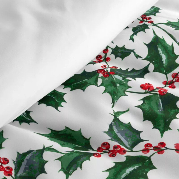Tori Pościel świąteczna liście z mikrowłókna Eurofirany zielony
