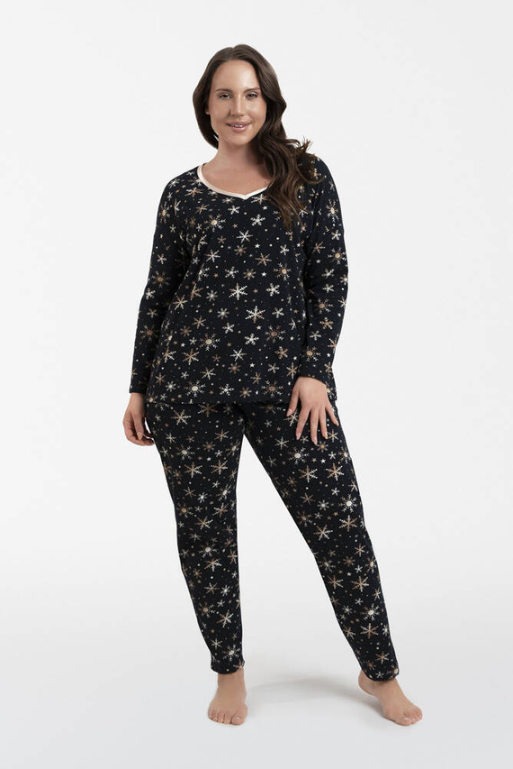 Laponia Piżama Damska długi rękaw, długie spodnie Italian Fashion - druk