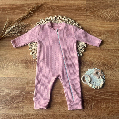 PSAG006 EkoBaby Mamatti Pajac niemowlęcy bez stópek - różowy