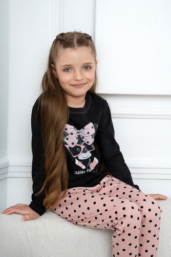 Bonilla Italian Fashion Piżama dziewczęca - czarny/druk 