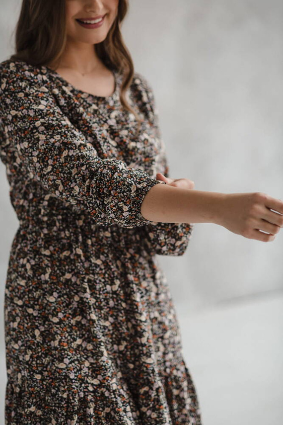 Lovely Dress sukienka ciążowa i do karmienia Milk&Love czarna w kwiatuszki