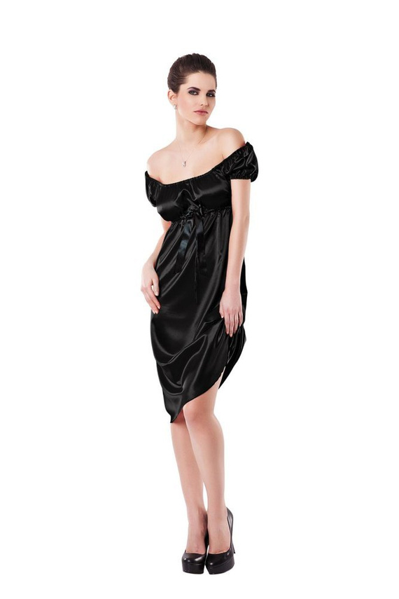 Anabel Halka satynowa Plus Size damska DKaren - czarna