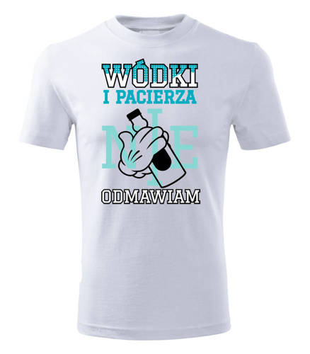 "Wódki i pacierza nie odmawiam" Moocha koszulka męska biały