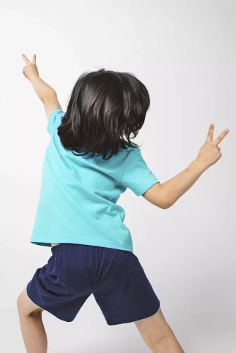 Piżama chłopięca krótki rękaw, spodnie Italian Fashion Remek - turkusowy