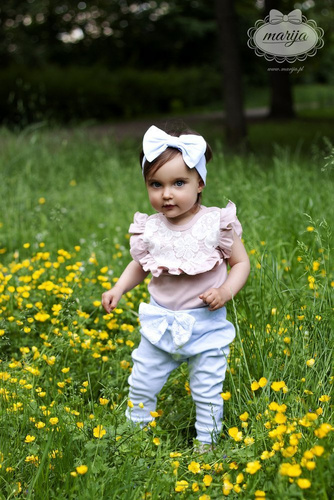 2116K Julietta Opaska z kokardką Marija - błękitny