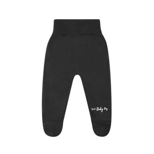 "Black & White" Półśpioch bawełniany dla chłopca Terjan - czarny