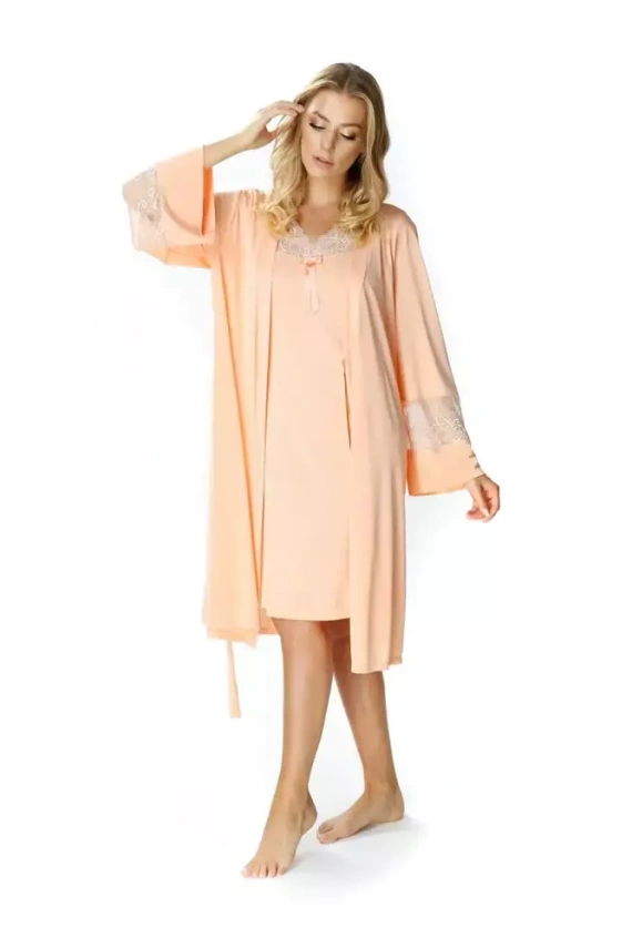 86375 Paula Szlafrok peniuar Mewa morelowy