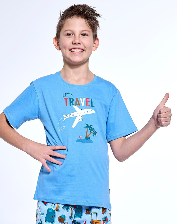 790/121 Travel 3 Piżama chłopięca Cornette niebieski