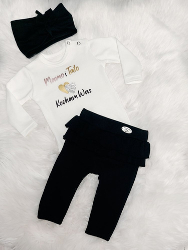 "Mamo i Tato Kocham Was" Bambarillo Body z długim rękawem- ecru