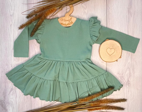 Mamatti SP502 – elegancka sukienka welurowa ecru dla dziewczynki