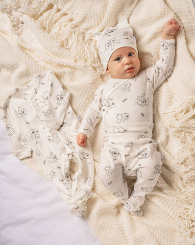 4700 02 Komplet wyprawkowy 4-częściowy nadruk "Basic" Nicol - ecru