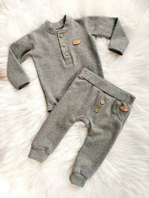 Mieszko Bambarillo Body z długim rękawem polo ciemnoszary