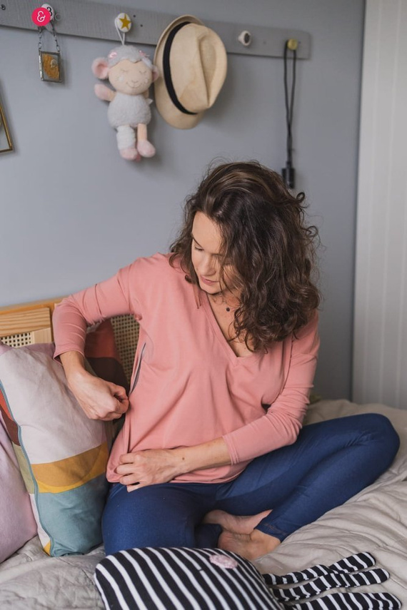 Two Ways Milk&Love bluzka ciążowa i do karmienia butelkowy zielony