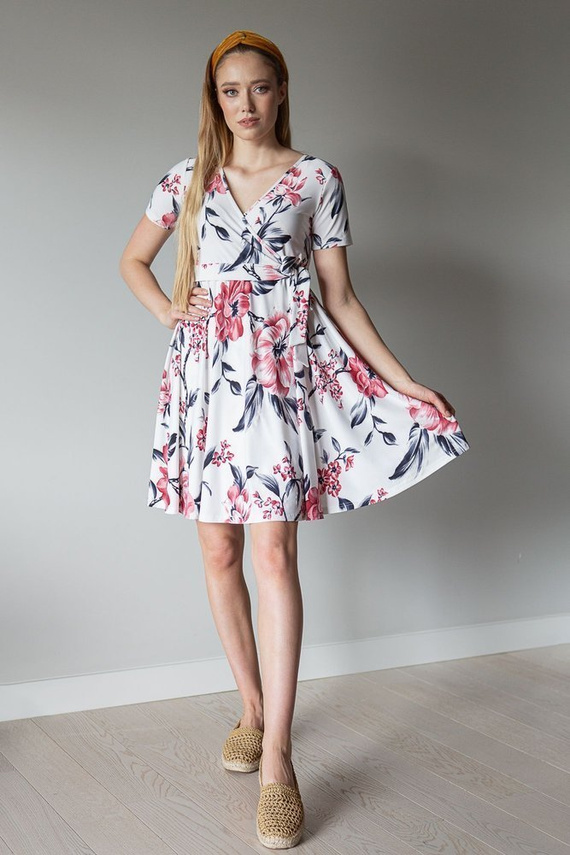 122 Sukienka ciążowa i do karmienia MIRACLE- biały