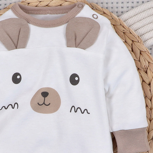 ABN-5509 Sky Journey Pajac niemowlęcy bez stópek Nini | Bawełna organiczna, zapięcie na napy