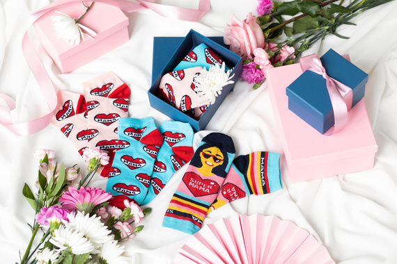 K89S Super Mama Italian Fashion Skarpety damskie - granat/kolory