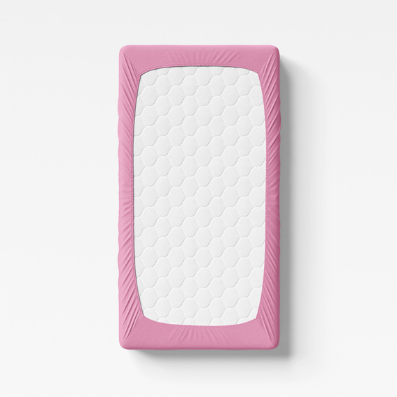 Eevi Prześcieradło dziecięce bawełniane - ciemny rożowy