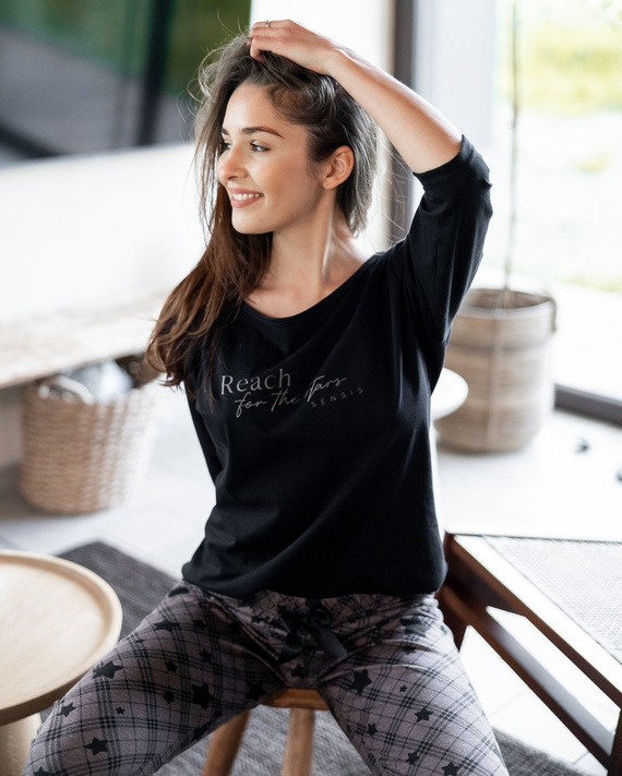 Sensis Reach For The Stars Piżama damska - czarny-brązowy